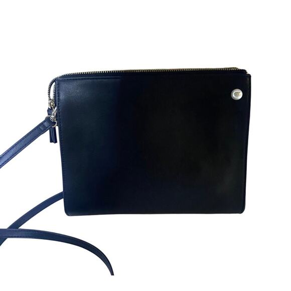 White House Black Market Black Cross Body Purse Partial Suede  With Storage Bag - Picture 2 of 7